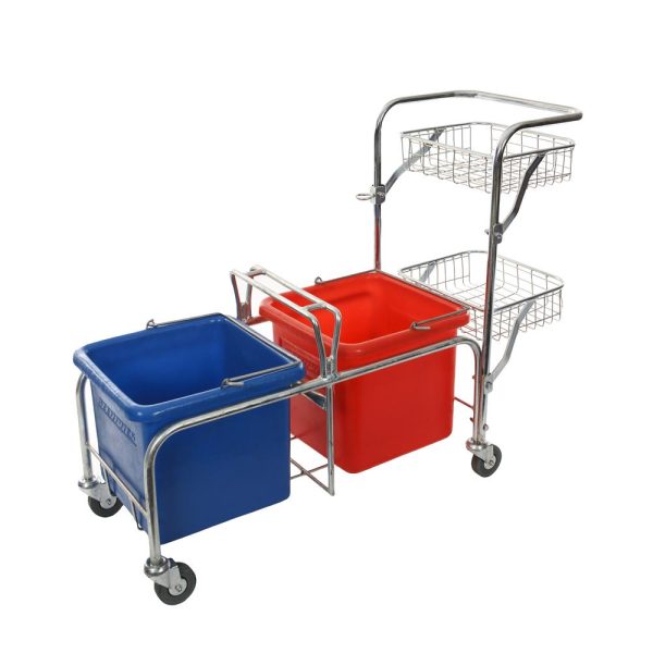 TROLLEY CAMEL COMBO DOUBLE BUCKET FRAME ONLY GALVANISED WITH CASTORS