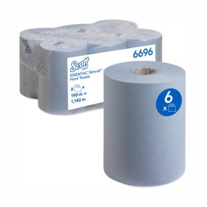 KIMBERLY-CLARK SCOTT ESSENTIAL SLIMROLL Hand Towels / Blue (Pack of 6 Rolls)