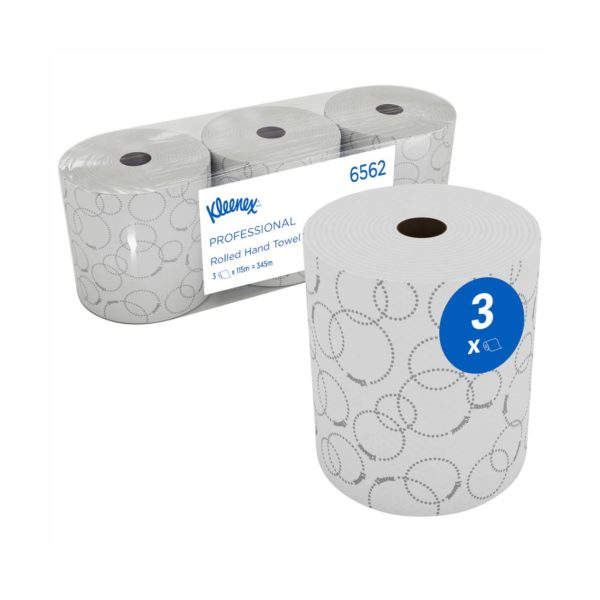 KIMBERLY-CLARK KLEENEX Rolled Hand Towel - 2 Ply (Pack of 3 Rolls)