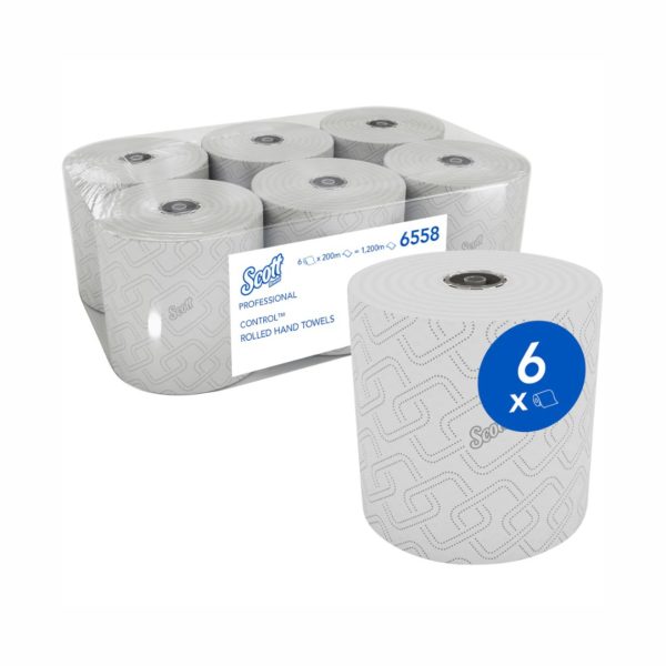 KIMBERLY-CLARK SCOTT CONTROL Rolled Hand Towel - 2 Ply (Pack of 6 Rolls)