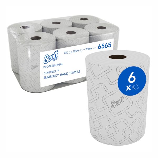 KIMBERLY-CLARK SCOTT CONTROL Rolled Hand Towel - 1 Ply (Pack of 6 Rolls)