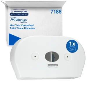 KIMBERLY-CLARK Mini Twin Roll Centrefeed Toilet Tissue Dispenser - White