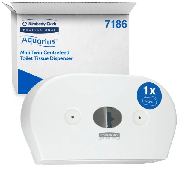 KIMBERLY-CLARK Mini Twin Roll Centrefeed Toilet Tissue Dispenser - White