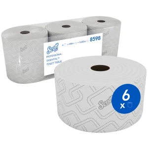 KIMBERLY-CLARK SCOTT Jumbo Toilet Paper Rolls - 1 Ply (Pack of 6 Rolls)